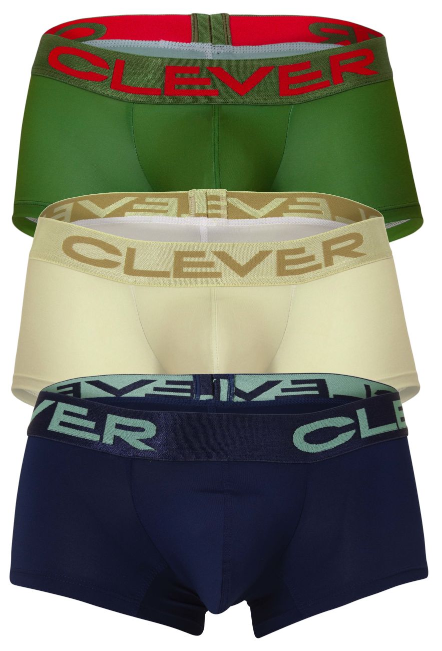 Mens Underwear: Clever 229953 3PK Australian Latin Trunks - Picture 8 of 8