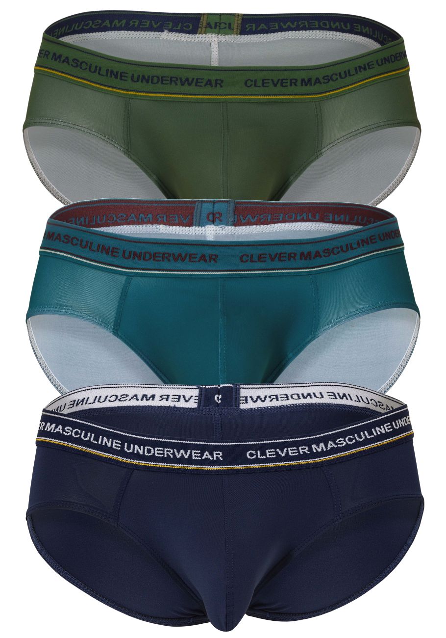 Mens Underwear: Clever 519969 3PK Australian Latin Briefs - Picture 8 of 8